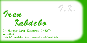 iren kabdebo business card